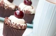 Čokoládové cupcakes s višněmi
