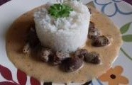 Srdíčka ve smetanové omáčce s rýží 