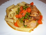 Kuře „Arvejado“ (dušené kuře s hráškem) recept