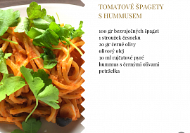 Tomatové špagety s hummusem recept