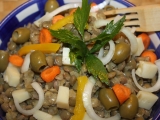 Čočkový salát s olivami recept