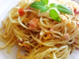 Zapečené špagety ve smetaně recept