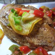 Kuřecí steak s jablky a zeleninou recept