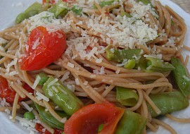 Špagety s cukrovým hráškem recept
