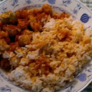 Sójové maso s dušenou rýží recept