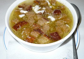 Česneková polévka  sváteční recept