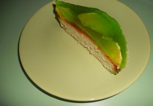 Pomerančový dortík v zeleném oblečku