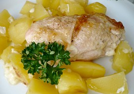 Kuřecí rolky pečené s bramborami  dietní recept
