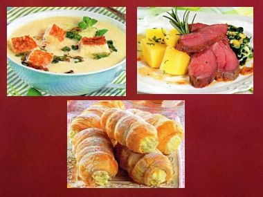 Sváteční oběd 8  Kedlubnová polévka, jehněčí pečeně a kremrole ...