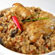 Kuře v rýži s houbami recept