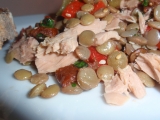 Čočkovo-paprikový salát s tuňákem recept