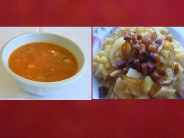 Oběd 13  Papriková polévka a granadýr