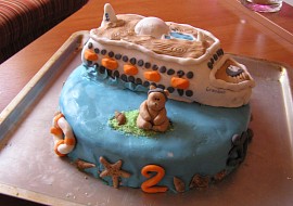 Narozeninový dort  loď recept
