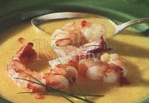 Dýňová polévka s krevetami