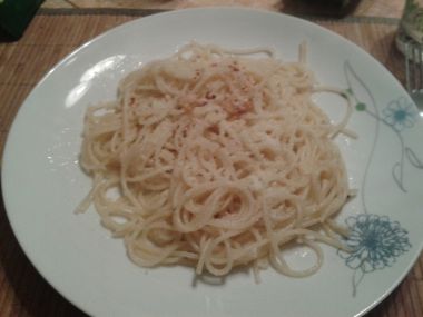 Spaghetti con aglio, olio, peperoncino