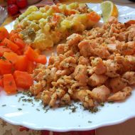 Pikantní lososové nudličky s bramborovým salátem recept
