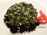 Černá rýže se špenátem a semínky recept