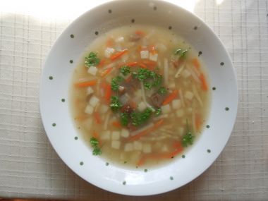 Houbová polévka se zeleninou od Marienky