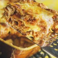 Houbové lasagne s kuřecím masem recept