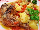 Staročeské kuře pečené v zelenině i s přílohou recept