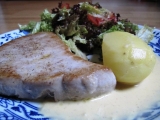 Steak z tuňáka s citronovo-hořčičnou omáčkou recept