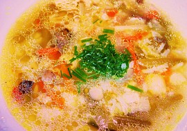 Zeleninovo- rýžová polévka v drůbežím vývaru recept