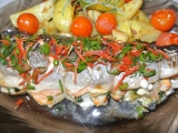 Pikantní losos s nádivkou recept