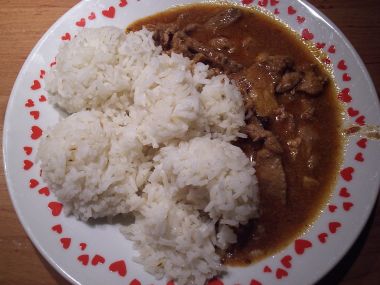 Vepřové hranolky s rýží