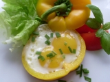 Paprikové řezy se sázenými vejci recept