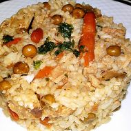 Eintopf z telecího masa s dušenou rýží a zeleninou recept