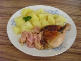 Kuře s jablky, sýrem a slaninou recept