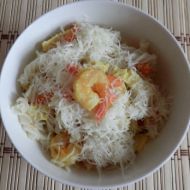 Krevety s rýžovými těstovinami recept