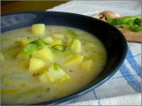 Pórková polévka s česnekem recept