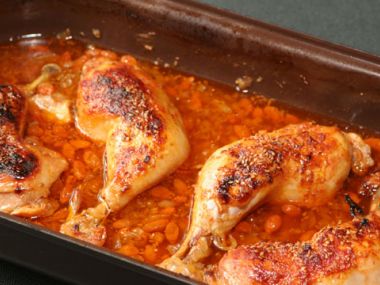 Recept Pečená kuřecí stehna s masovou nádivkou