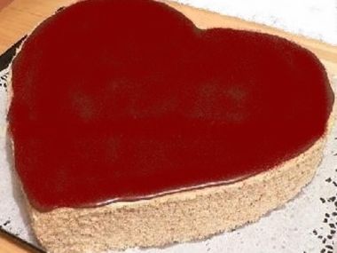 Srdcový valentýnský dort