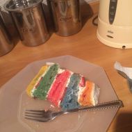 Duhový dort  Rainbow cake recept