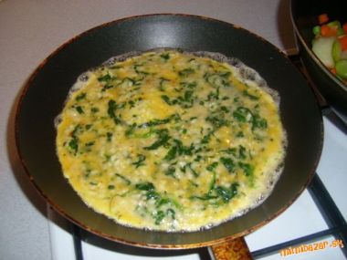 Rýžová omeleta se šunkou