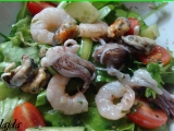 Zeleninový salát s mořskými plody recept