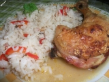 Zeleninová rýže s kuřetem pečené v troubě recept