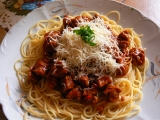 Mišmaš na špagety ze sojového masa recept