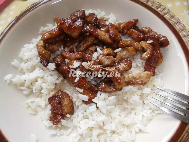 Jednoduchá vepřová čína s rýží recept  vepřové maso