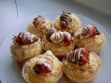 Jahodové muffiny s kokosovou drobenkou recept