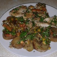 Kuřecí pečeně s brambory a brokolicí recept