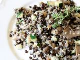 Čočka beluga s quinoou a hlívou ústřičnou recept