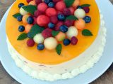 Pestrobarevný melounový dort recept