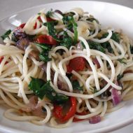 Špagety s listovým špenátem recept