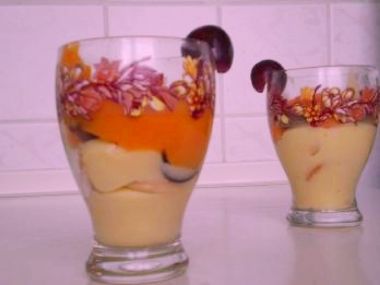 Pudinkový pohár s ovocem a želé