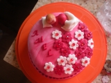 Růžový dortík recept