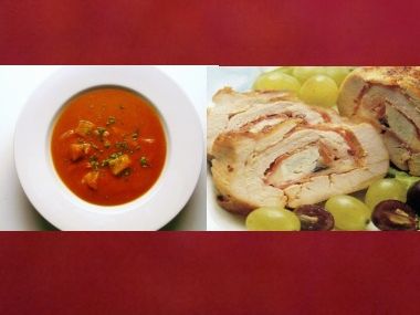 Sváteční oběd 28  Rybí polévka a Krůtí roláda  dia