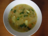 Polévka z vloček, čínského zelí a brambor recept